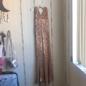 FASHION NOVA rose gold dress